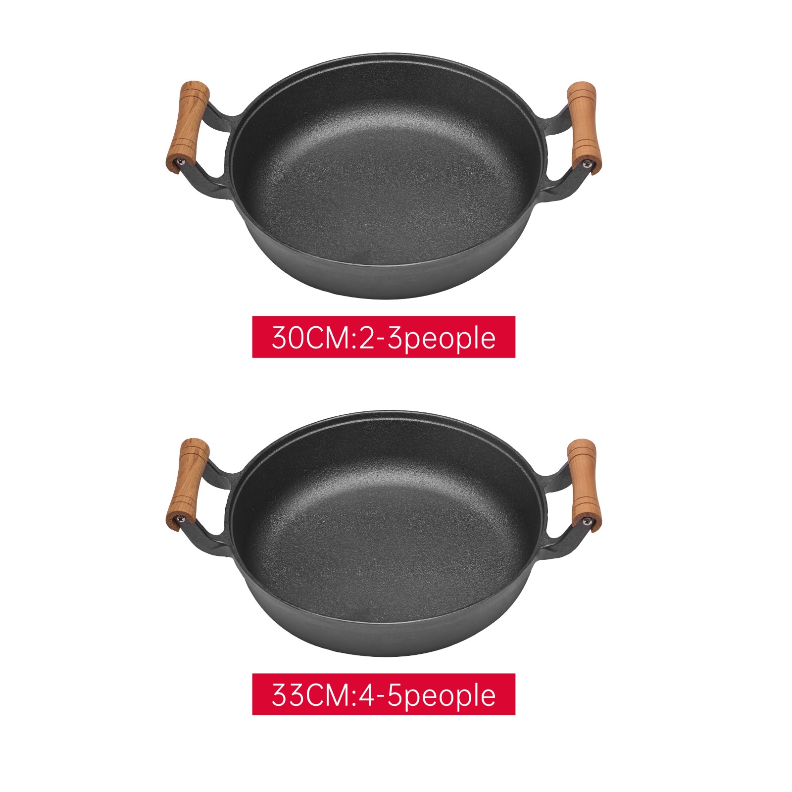 WANGYUANJI 11.8"Pancake Griddle With Wooden Handle, Cast Iron Skillet, Uncoated Pan For Home, Thickened Non-Stick Skillet, Multi-Purpose Skillet With Wire Balls_voghion.com